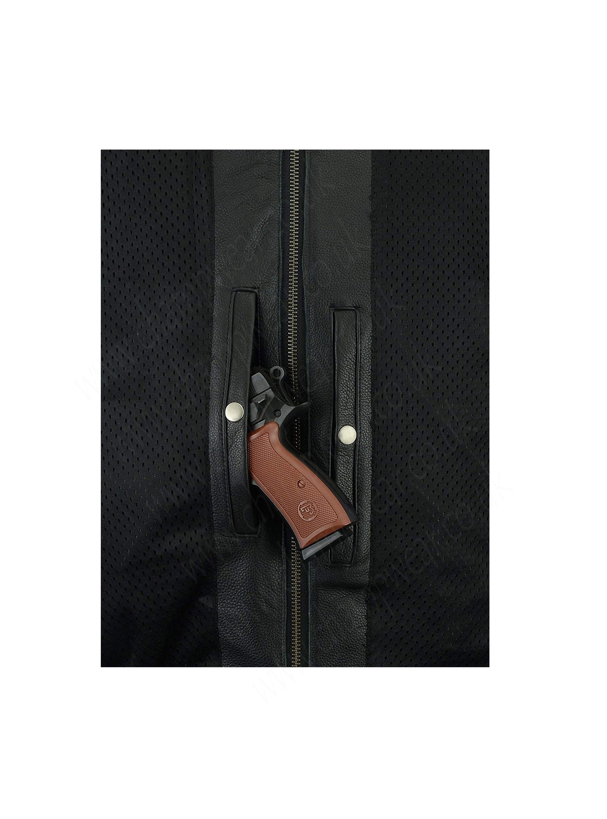 Mens Motorcycle Biker Classic Vest Genuine Cowhide Leather Vest With Gun Pocket Mens Motorcycle Biker Classic Vest Genuine Cowhide Leather Vest With Gun Pocket