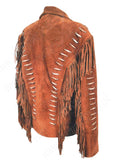 Men Tan Brown Western Leather Jacket