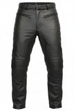Mens CE Armored Leather Motorcycle Pant