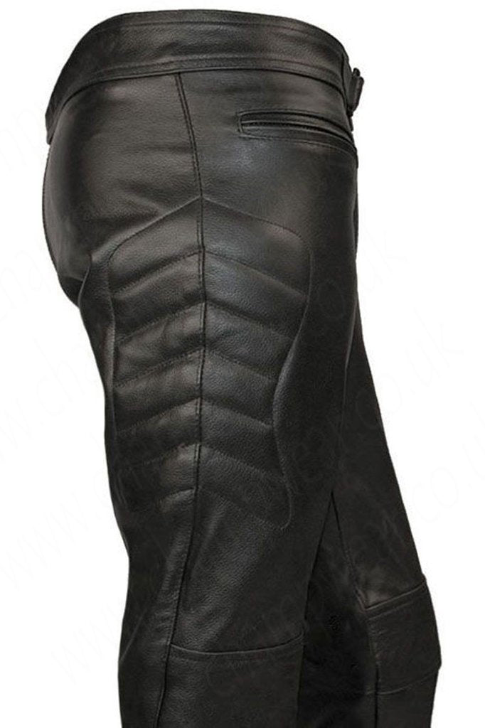 Mens CE Armored Leather Motorcycle Pant