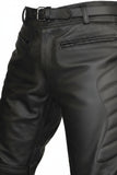 Mens CE Armored Leather Motorcycle Pant