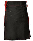 Black Red Cotton Fashion Sports Utility Scottish Kilt