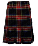 Black Stewart tartan 8 yard handmade traditional heavyweight kilt