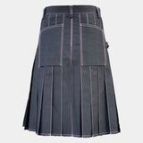 Black Utility Cargo Kilt for Men – Workwear Utility Kilt with Multi Pockets