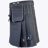 Black Utility Cargo Kilt for Men – Workwear Utility Kilt with Multi Pockets