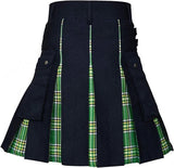 Black and Irish Green Hybrid Kilt
