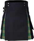 Black and Irish Green Hybrid Kilt