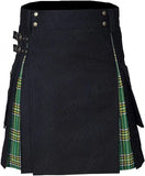 Black and Irish Green Hybrid Kilt