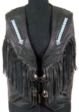 Black leather vest