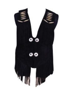 Black leather vest