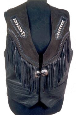 Black leather vest