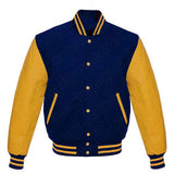 Blue & Yellow Varsity Letterman baseball jacket Wool Body & Leather Sleeves