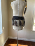 Brown Leather Belt with Long fringe