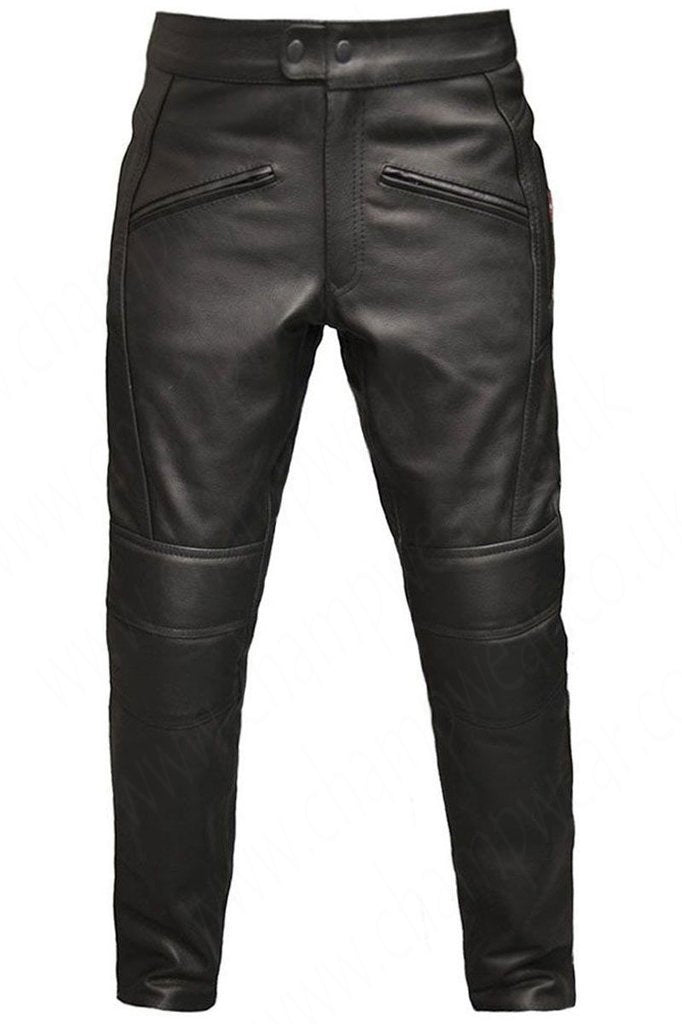 CE Armoured Mens Leather Motorcycle Trousers