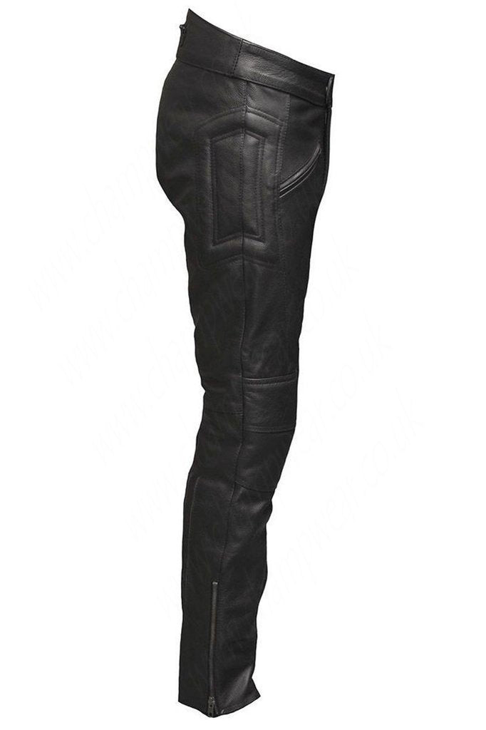 CE Armoured Mens Leather Motorcycle Trousers