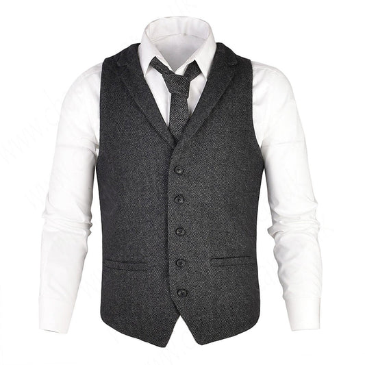 Champwear Herringbone Tweed 100% Wool Waistcoat