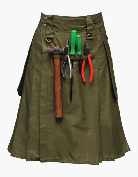 Champwear Men’s Construction Utility Kilt – Heavy-Duty Workwear with Tool Holder & Side Pockets