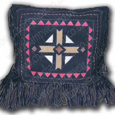 Champwear Midnight Mesa Leather Fringe Pillow