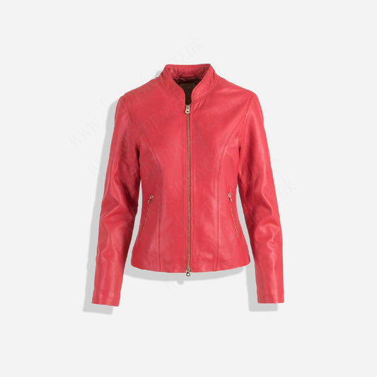 Champwear Women's Pink Fashion Leather Jacket