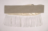 Cream Suede leather fringe belt