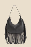 Dark Brown Fringe Detail Western Shoulder Bag