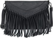 Fringe Purse for Women Vintage Leather Black Tassel Shoulder Handbag