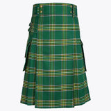 Irish Green Tartan Utility Kilt for Men
