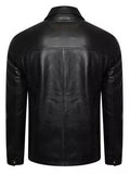 Long Sleeve Black Motorcycle Mens Leather Jacket