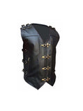 MENS BIKER STYLE VEST BLACK LEATHER HEAVY DUTY MOTORCYCLE WAISTCOAT