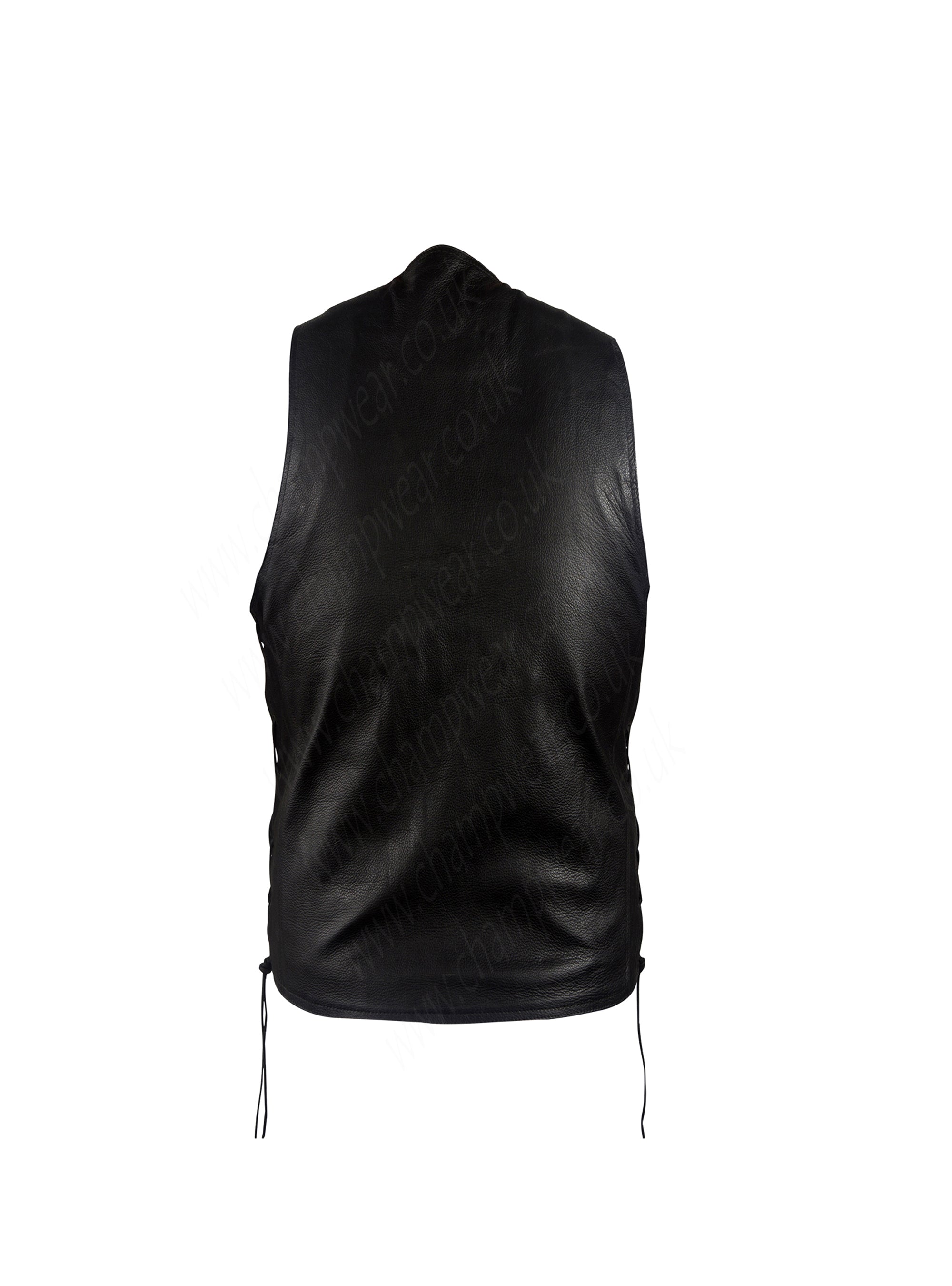 MEN’S MOTORCYCLE VEST ZIPPER FRONT V-NECK STYLE BIKER VEST