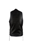 MEN’S MOTORCYCLE VEST ZIPPER FRONT V-NECK STYLE BIKER VEST