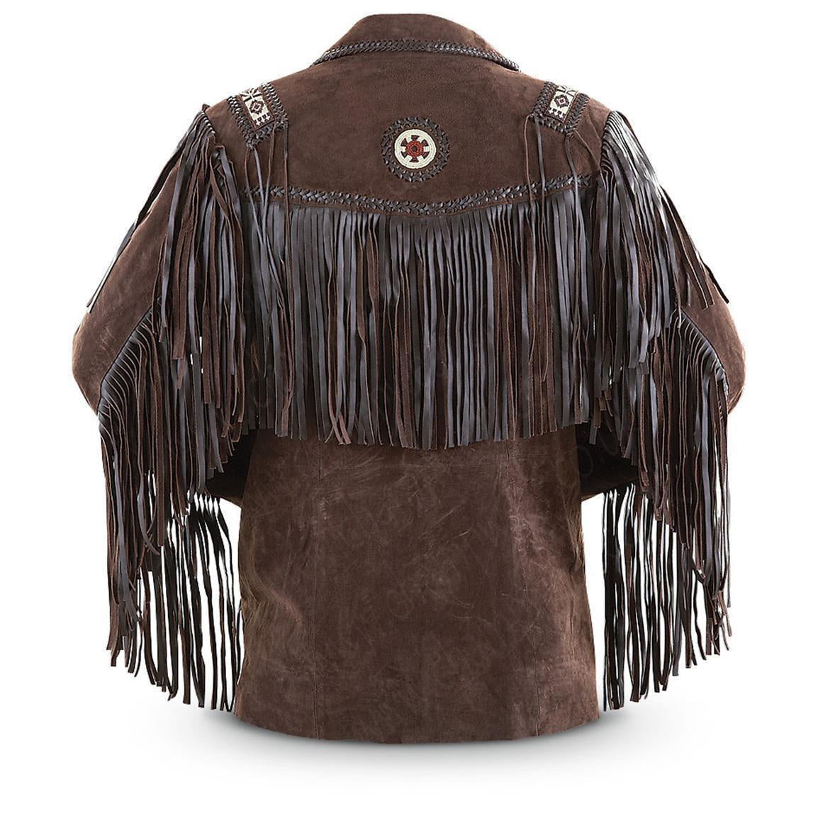 Men Brown Western Leather Jacket