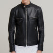 Men Dashing Pitch Black Leather Jacket
