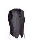 Men Motorcycle Leather Vest Vintage Classic Distressed American Eagle