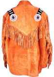 Men Reddish Brown Western Leather Jacket