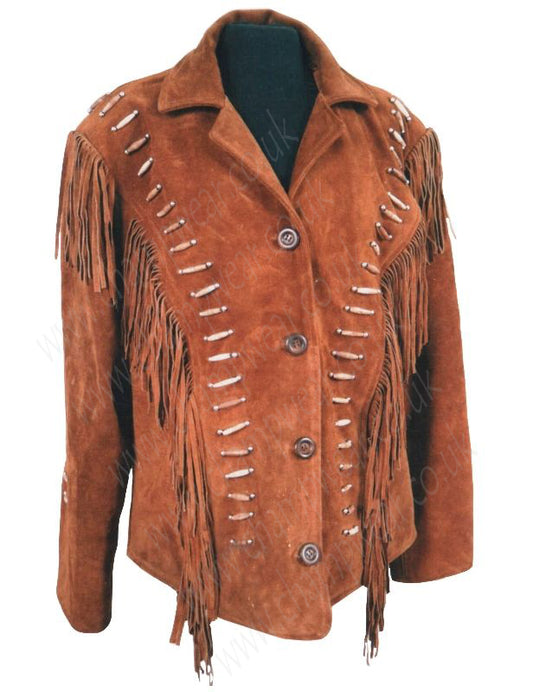 Men Tan Brown Western Leather Jacket
