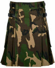 Mens Army Camo Utility Tactical Duty Kilt Front
