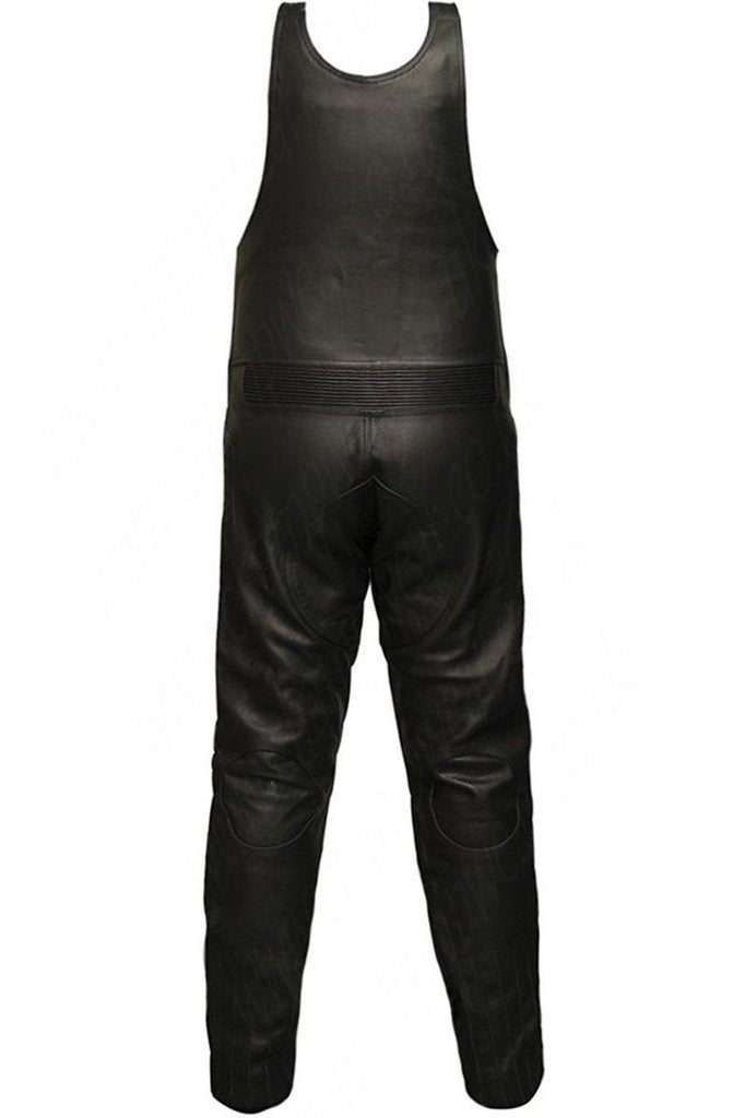 Men's Genuine Cowhide Pant With Bib And Brace Real Leather