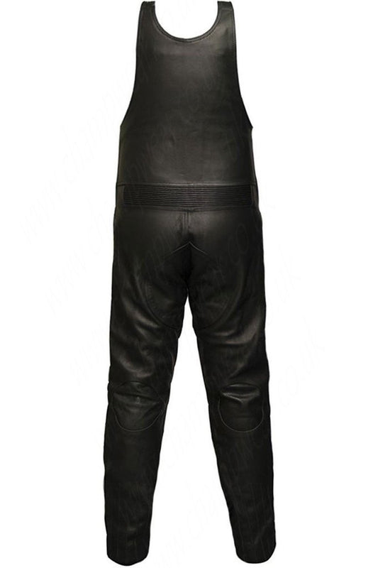 Men's Genuine Cowhide Pant With Bib And Brace Real Leather