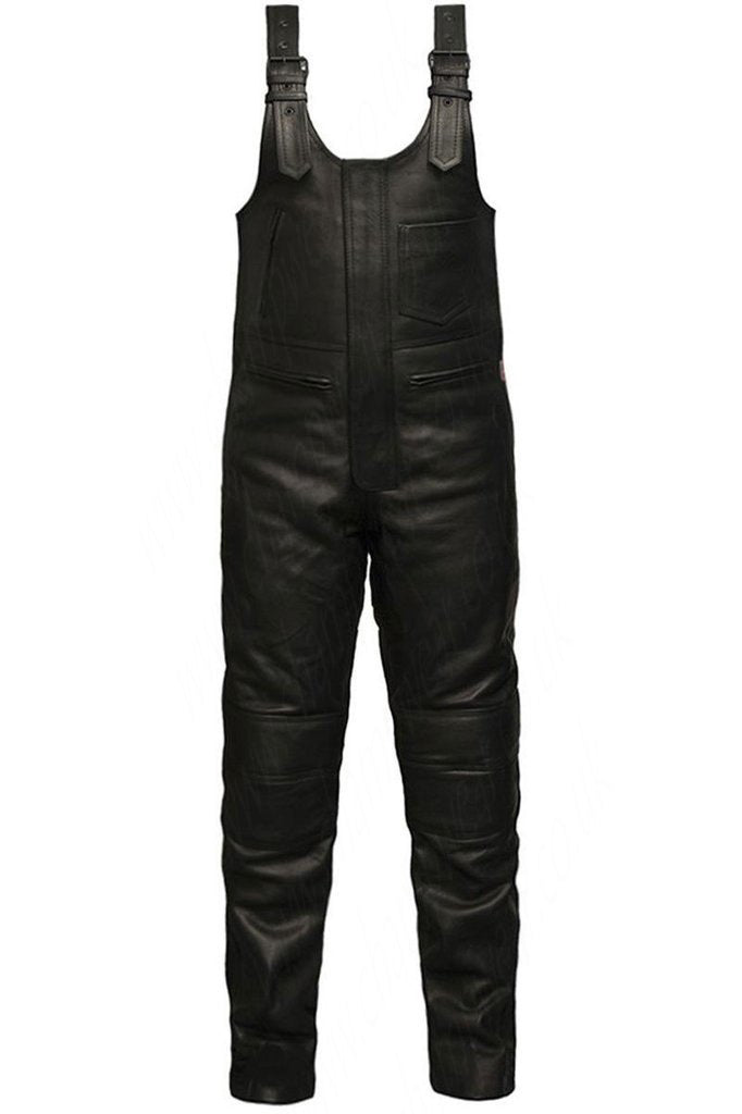 Men's Genuine Cowhide Pant With Bib And Brace Real Leather