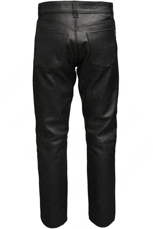 Men's Leather Classic Motorcycle Trousers
