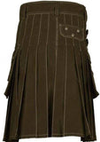 Men's Scottish Chocolate Brown Deluxe Utility Fashion Kilt