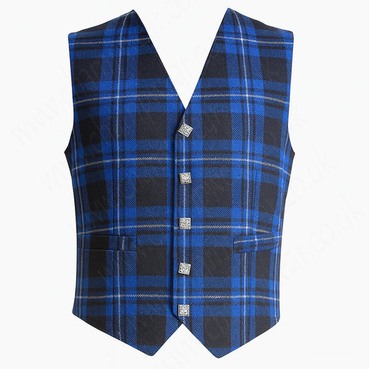 Men’s Scottish Ramsey Blue Tartan Vest
