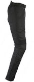 Mens All Black Waterproof Armoured Motorcycle Motorbike Biker Trousers