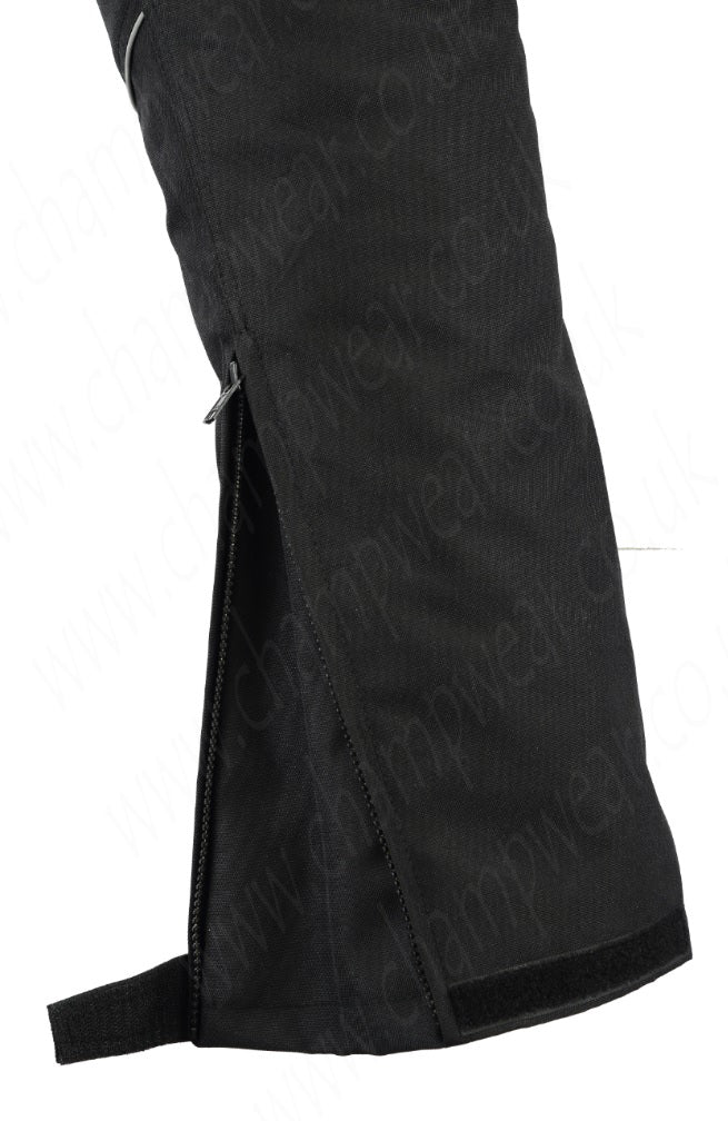 Mens All Black Waterproof Armoured Motorcycle Motorbike Biker Trousers