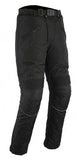 Mens All Black Waterproof Armoured Motorcycle Motorbike Biker Trousers