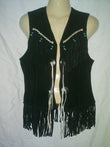 Mens Cowboy Buckskin Suede Western Vests Native Fringes