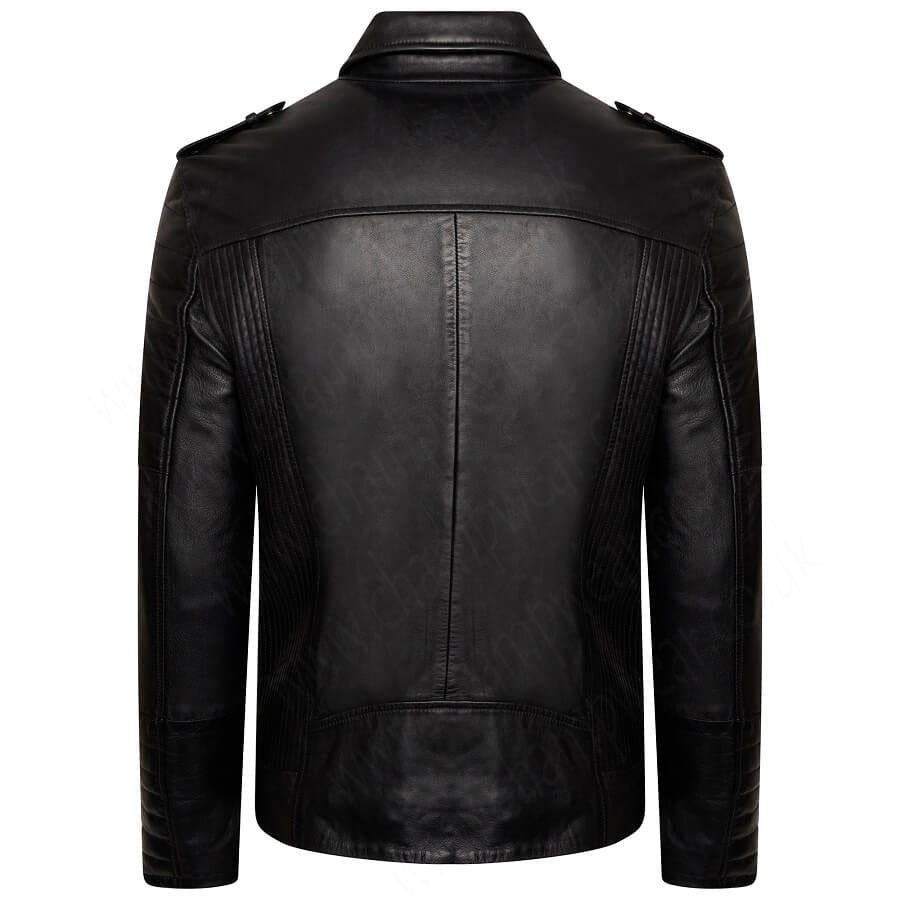 Mens Real Leather  Biker Jacket