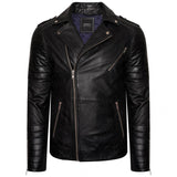 Mens Real Leather  Biker Jacket