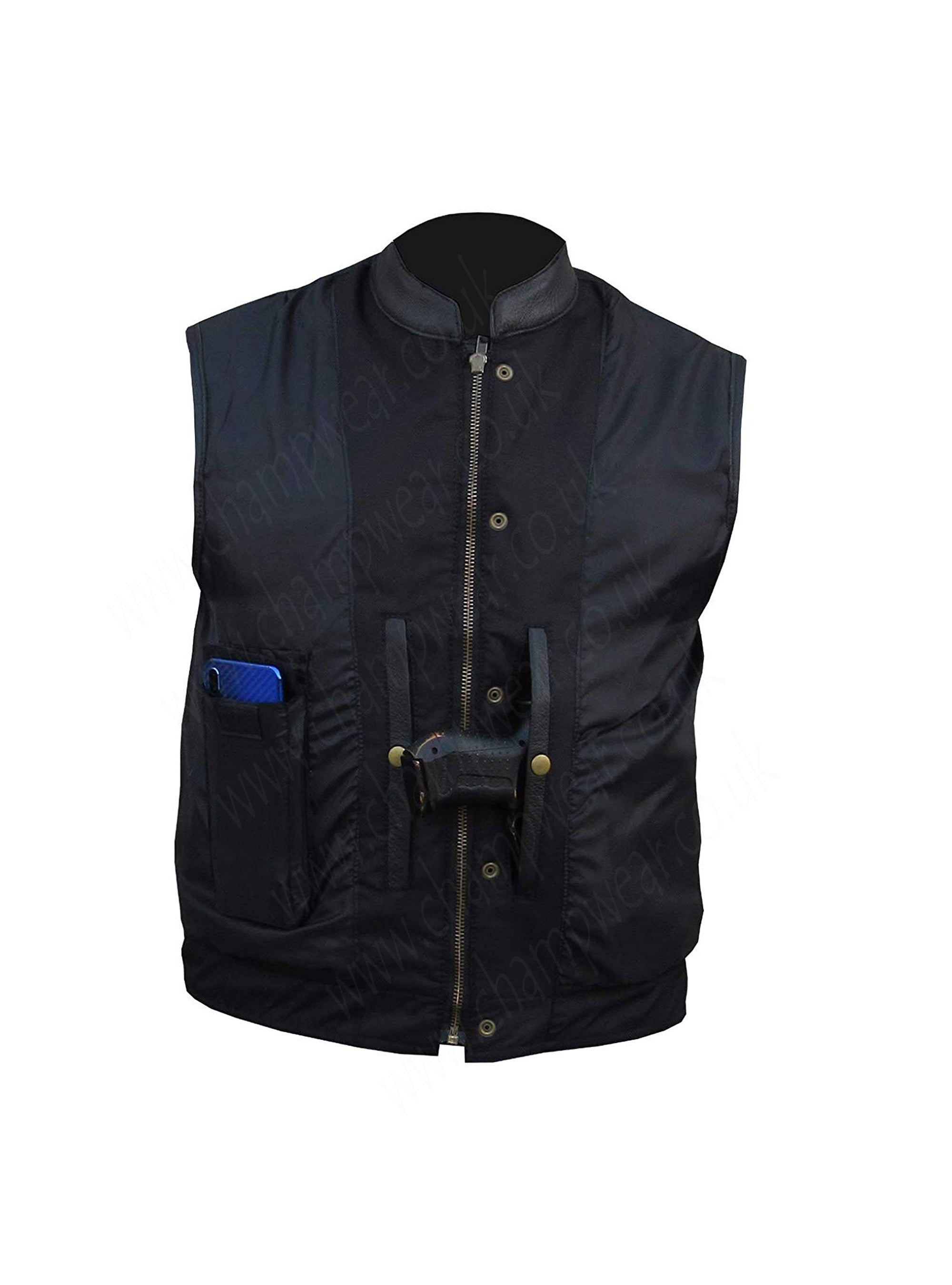 Mens Motorbike Leather Vest